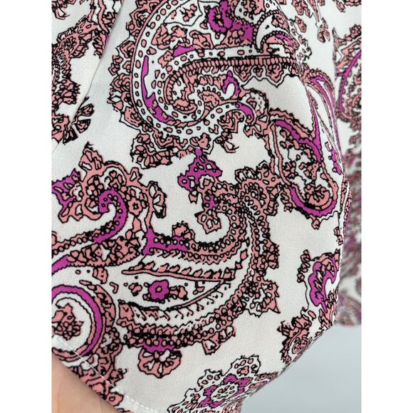 The Limited Womens Purple White Paisley Sleeveless Blouse Button Front Top Small - Picture 7 of 10